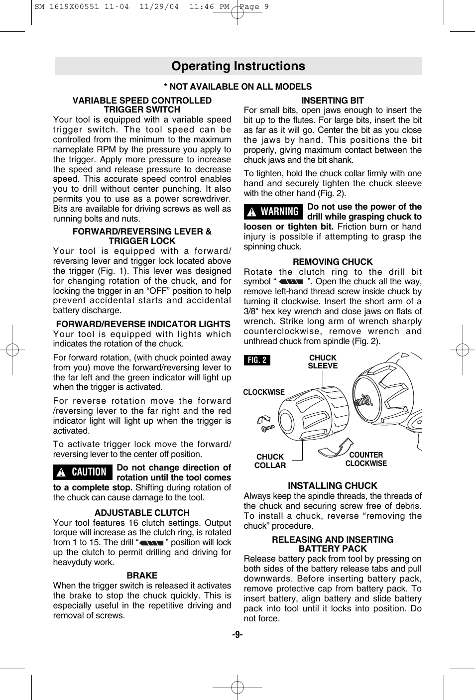 Operating instructions | Skil 2466 2566 2866 User Manual | Page 9 / 44