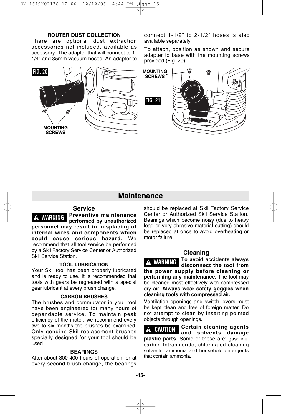 Maintenance | Skil 1810 User Manual | Page 15 / 48