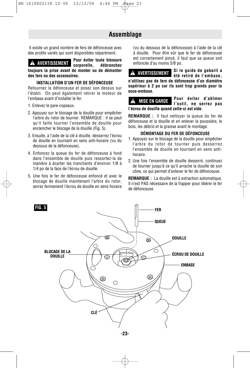 Assemblage | Skil 1810 User Manual | Page 23 / 48