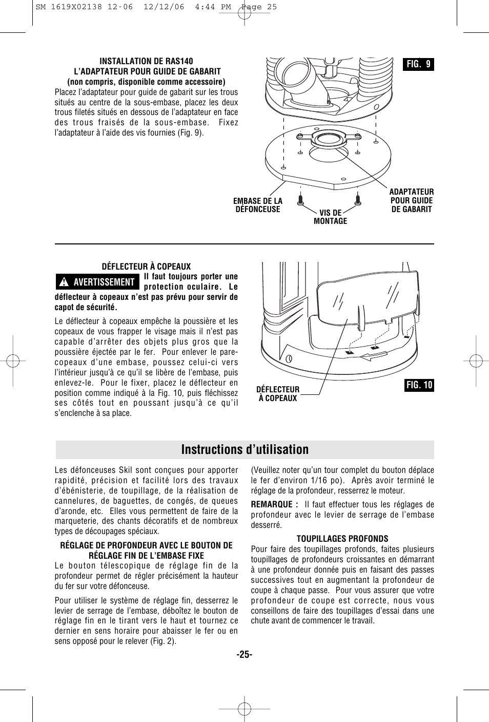 Instructions d’utilisation | Skil 1810 User Manual | Page 25 / 48
