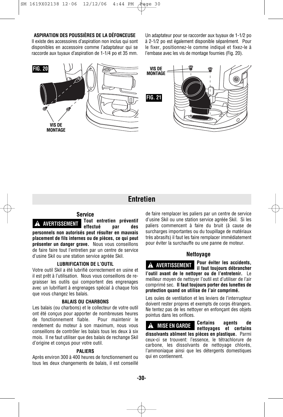 Entretien | Skil 1810 User Manual | Page 30 / 48