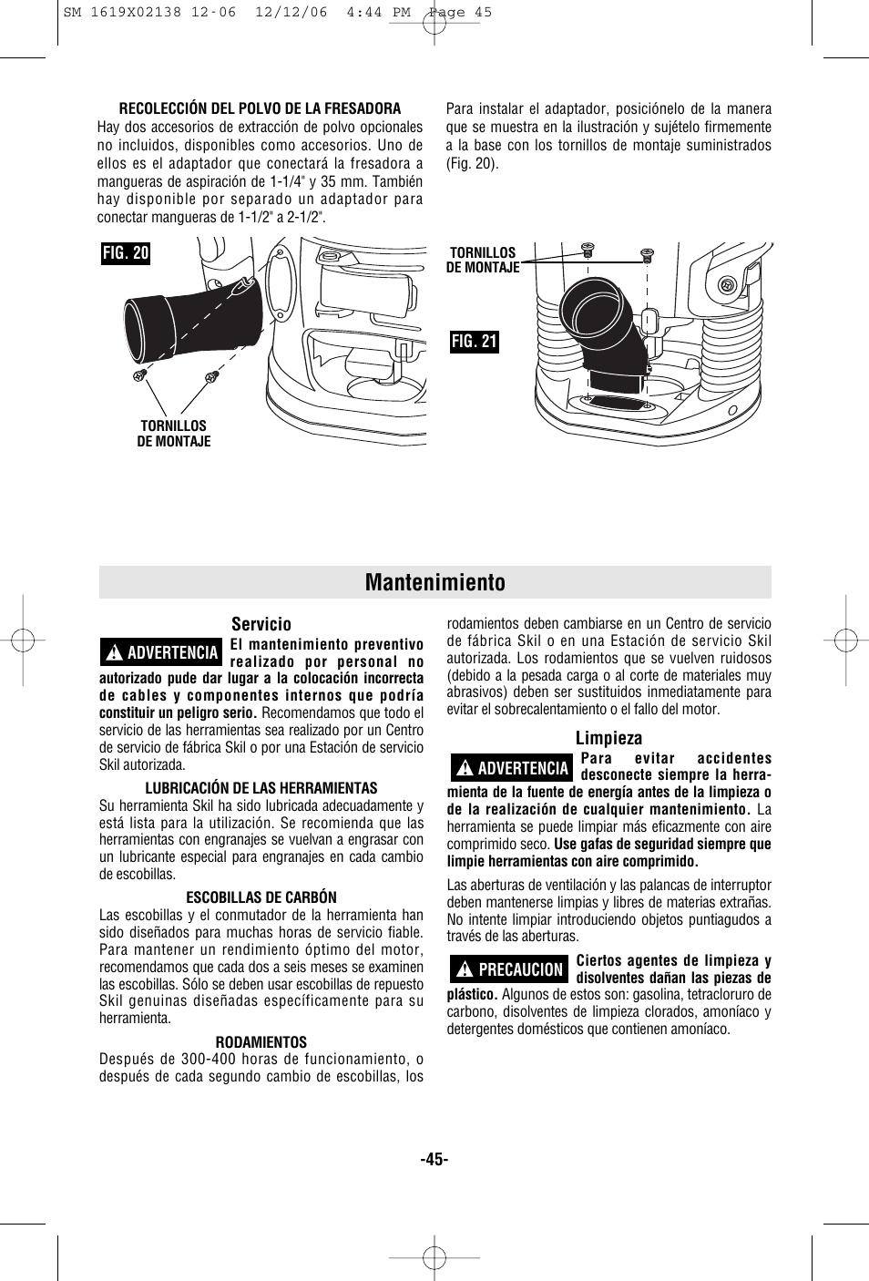 Mantenimiento | Skil 1810 User Manual | Page 45 / 48