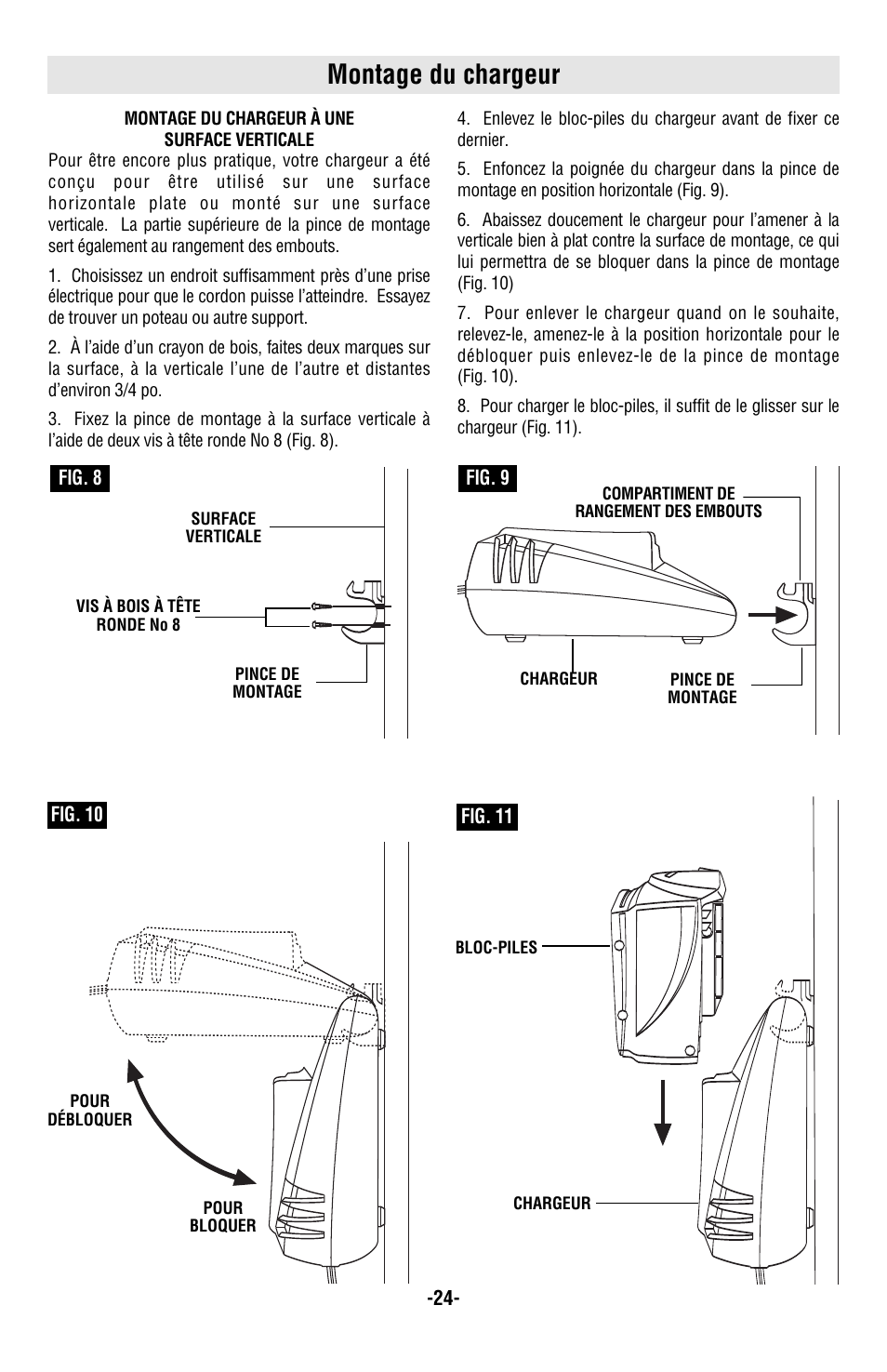 Montage du chargeur | Skil 9350 User Manual | Page 24 / 40