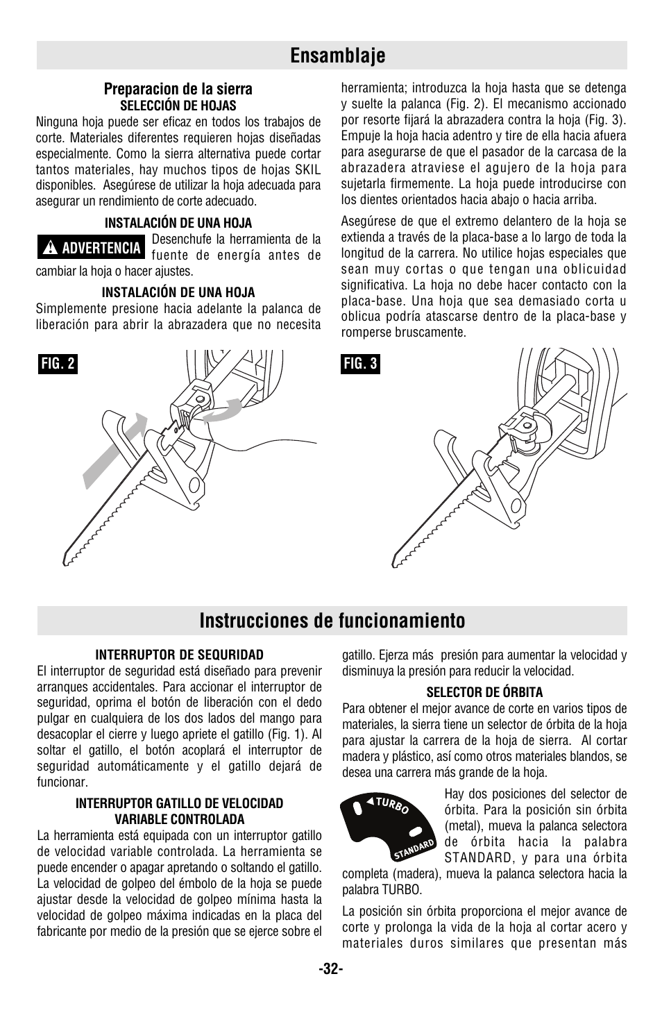 Instrucciones de funcionamiento ensamblaje | Skil 9350 User Manual | Page 32 / 40