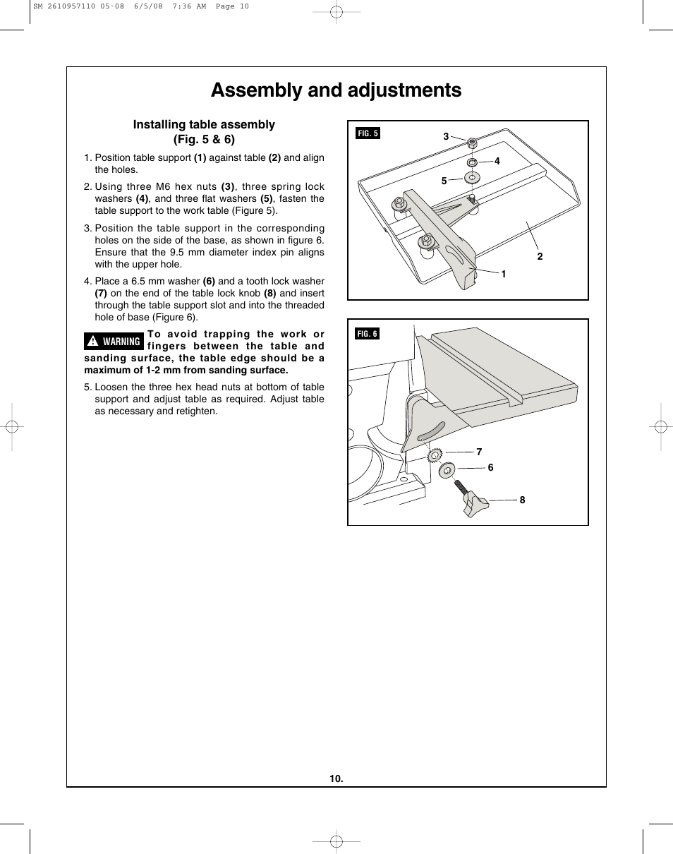 Assembly and adjustments | Skil 3375-01 User Manual | Page 10 / 52