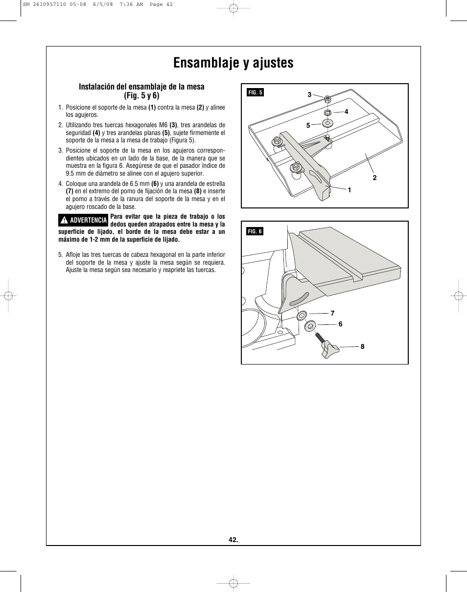 Ensamblaje y ajustes | Skil 3375-01 User Manual | Page 42 / 52