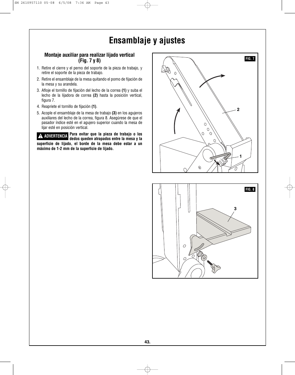 Ensamblaje y ajustes | Skil 3375-01 User Manual | Page 43 / 52