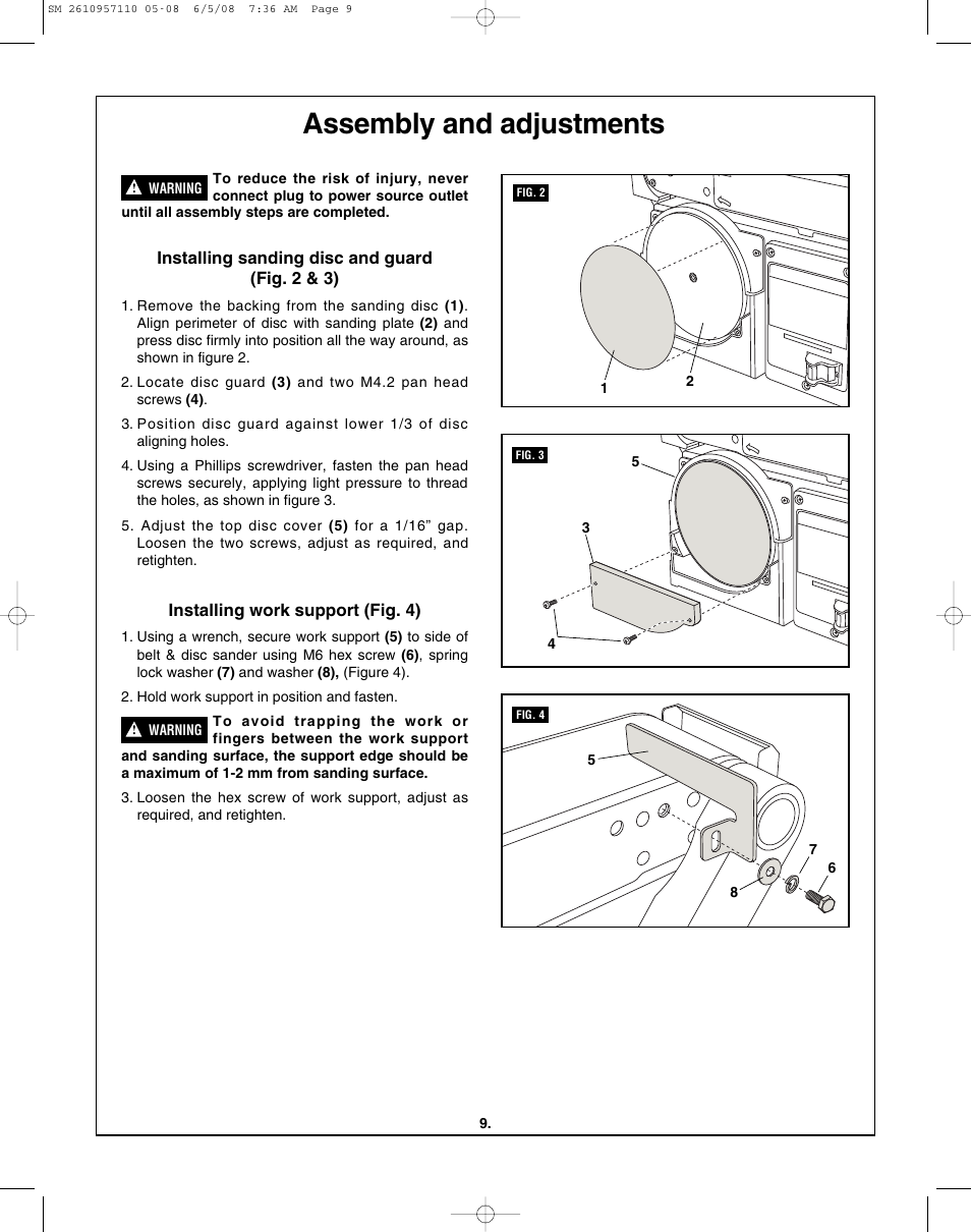 Assembly and adjustments | Skil 3375-01 User Manual | Page 9 / 52