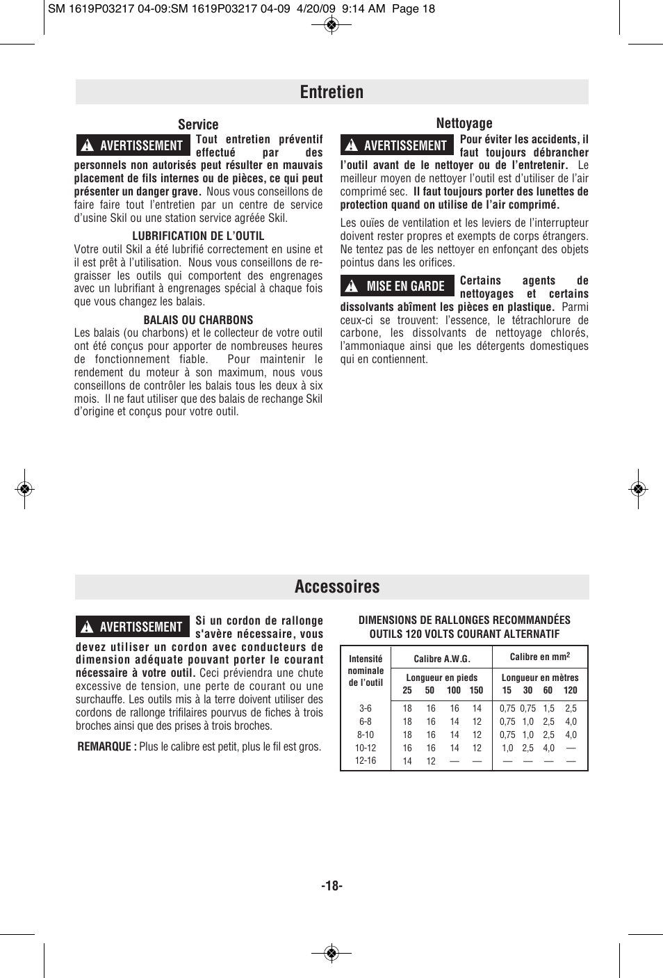 Entretien accessoires, Service, Nettoyage | Skil 6238 User Manual | Page 18 / 32