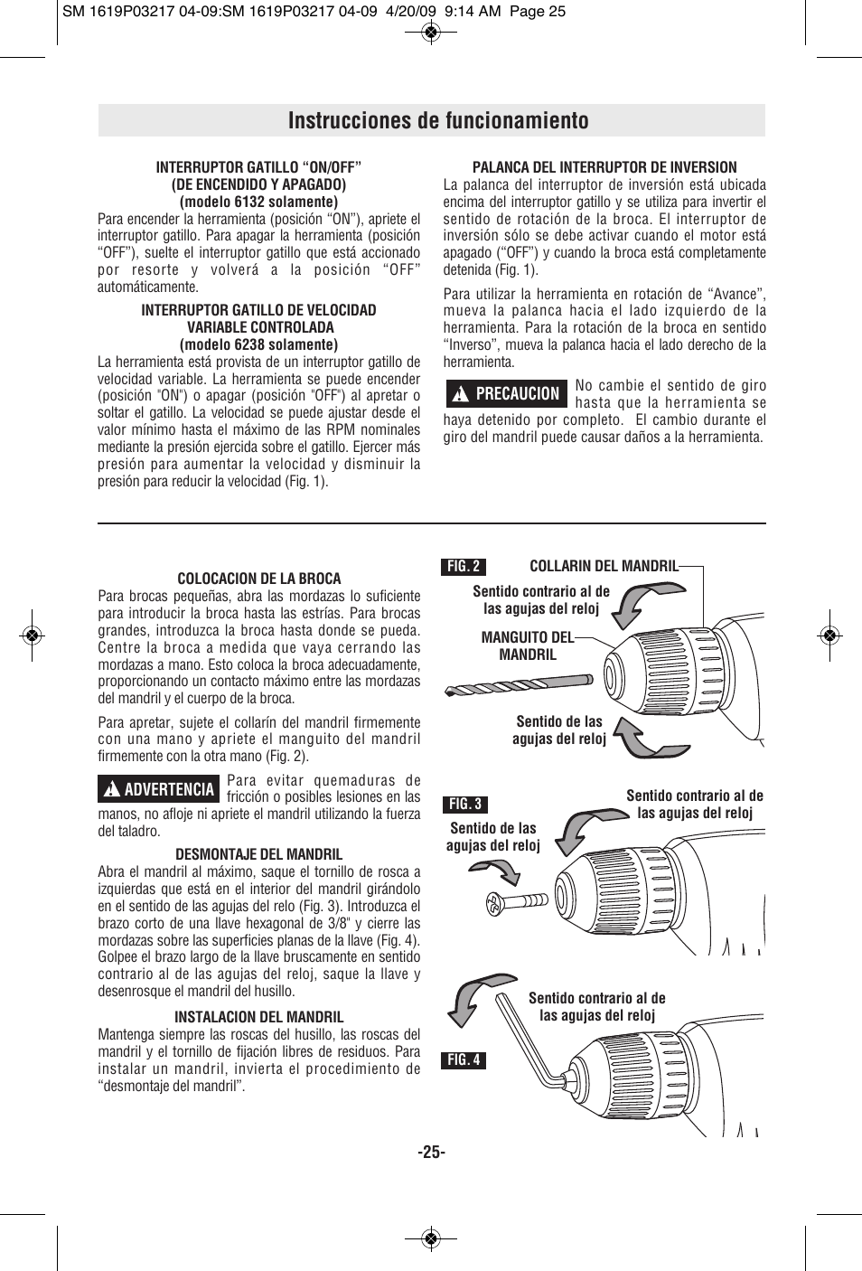 Instrucciones de funcionamiento | Skil 6238 User Manual | Page 25 / 32