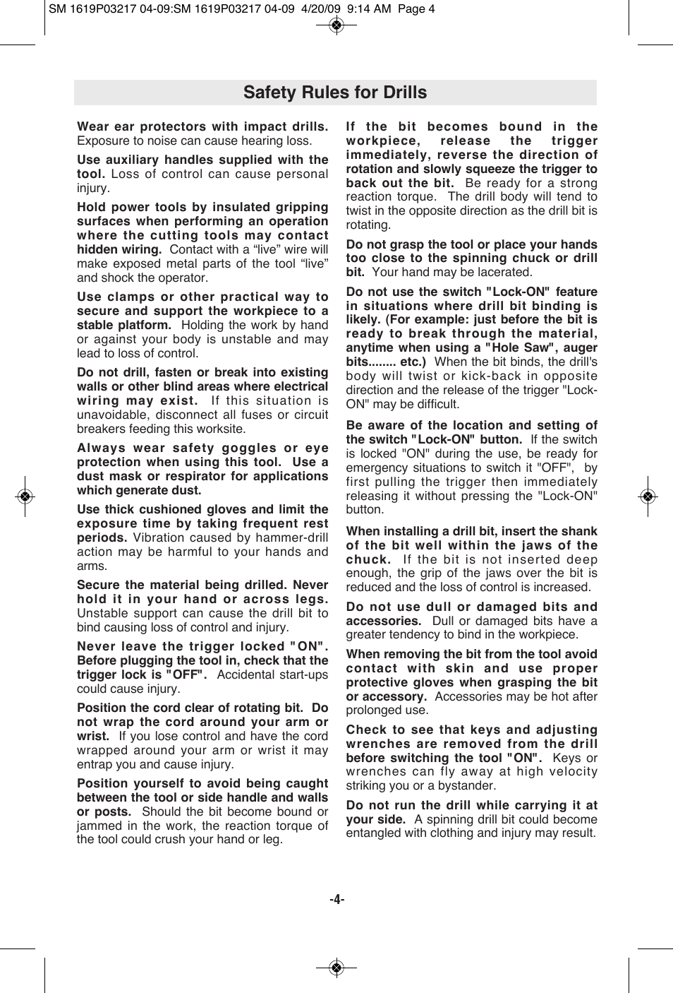 Safety rules for drills | Skil 6238 User Manual | Page 4 / 32