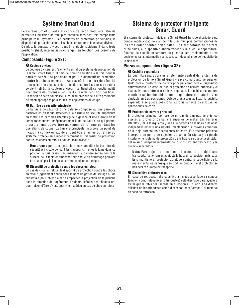 Sistema de protector inteligente smart guard, Système smart guard | Skil 3310 User Manual | Page 51 / 80