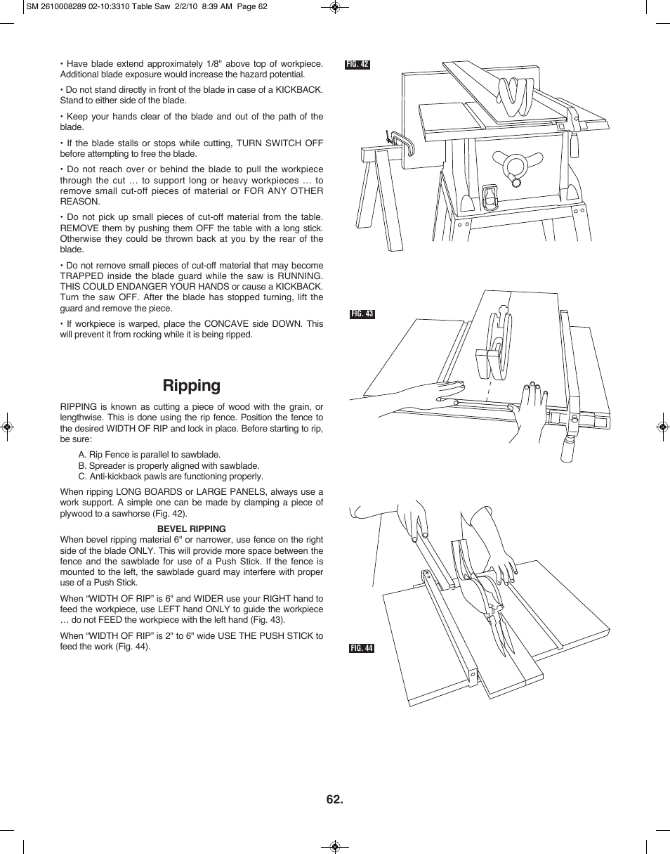 Ripping | Skil 3310 User Manual | Page 62 / 80