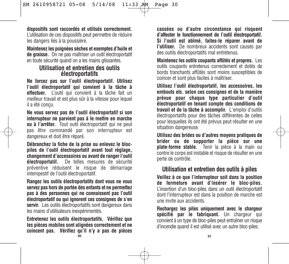 Utilisation et entretien des outils à piles | Skil 2346 User Manual | Page 16 / 39