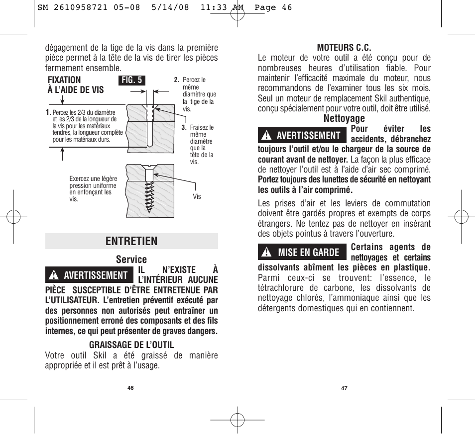 Entretien | Skil 2346 User Manual | Page 24 / 39