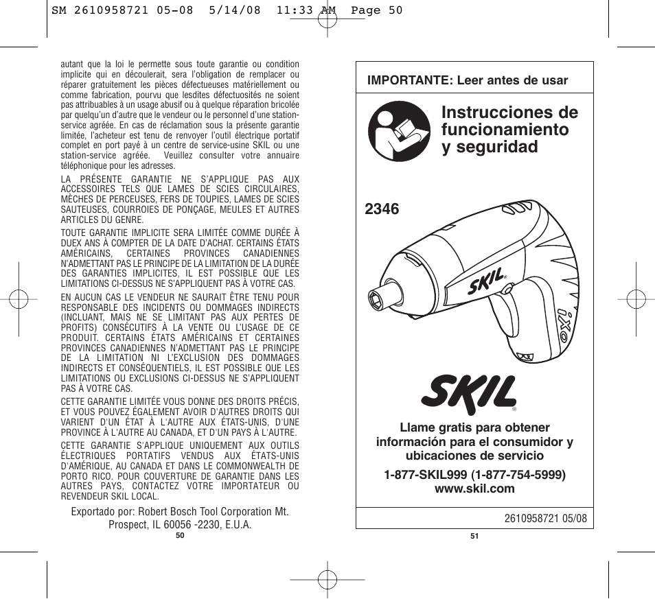 Instrucciones de funcionamiento y seguridad | Skil 2346 User Manual | Page 26 / 39