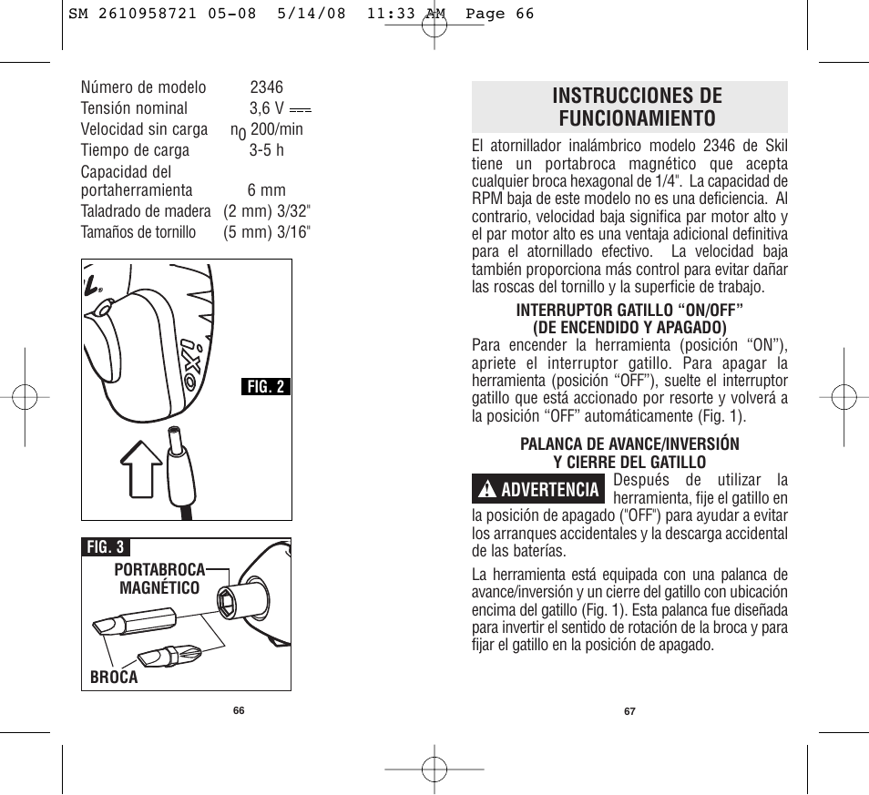 Instrucciones de funcionamiento | Skil 2346 User Manual | Page 34 / 39