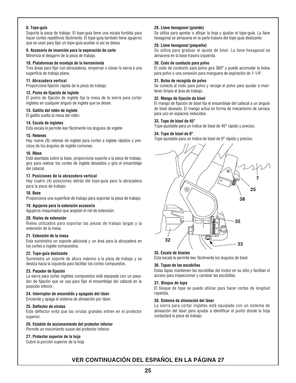 Ver continuación del español en la página 27 | Skil 3800-02 User Manual | Page 25 / 72