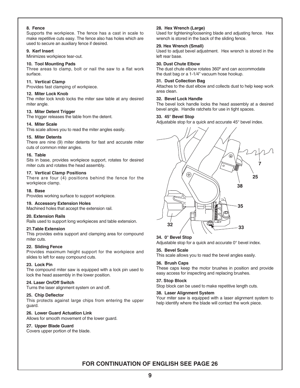For continuation of english see page 26 | Skil 3800-02 User Manual | Page 9 / 72