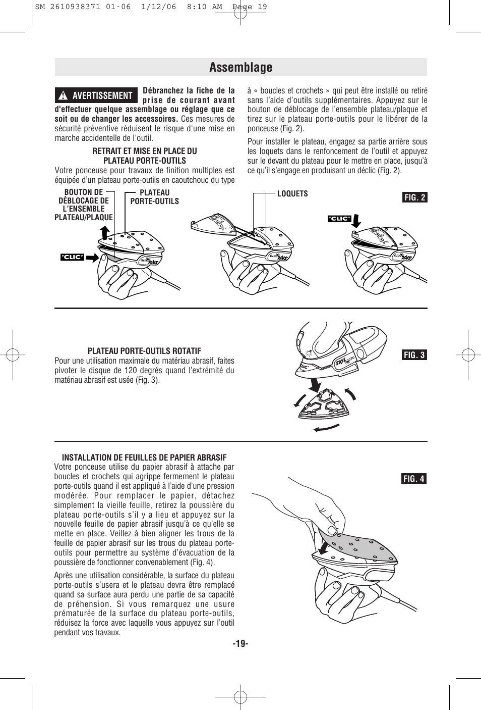 Assemblage | Skil 7300 User Manual | Page 19 / 40