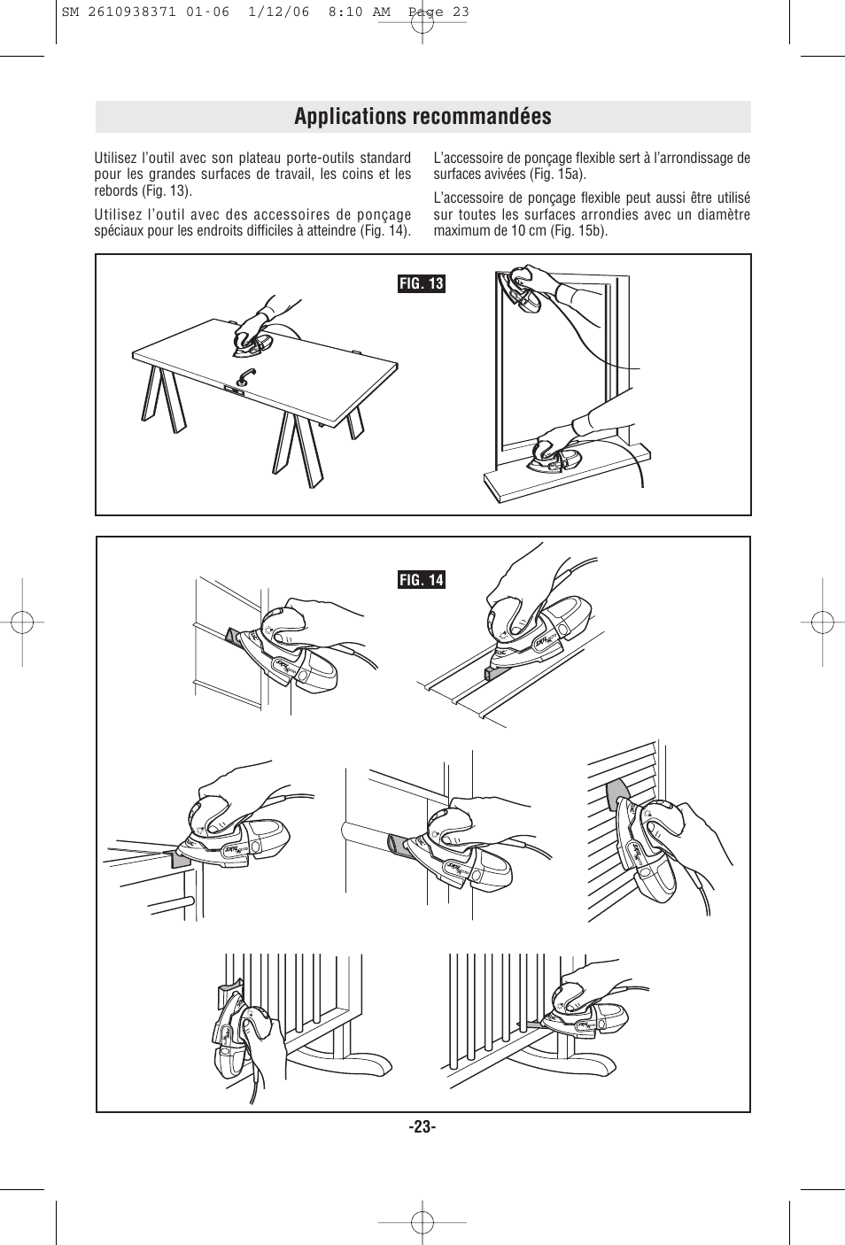 Applications recommandées | Skil 7300 User Manual | Page 23 / 40