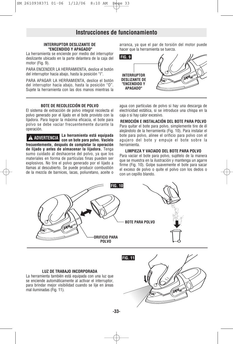 Instrucciones de funcionamiento | Skil 7300 User Manual | Page 33 / 40