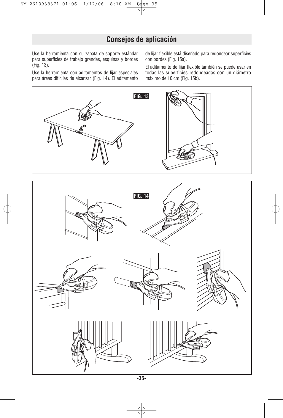 Consejos de aplicación | Skil 7300 User Manual | Page 35 / 40