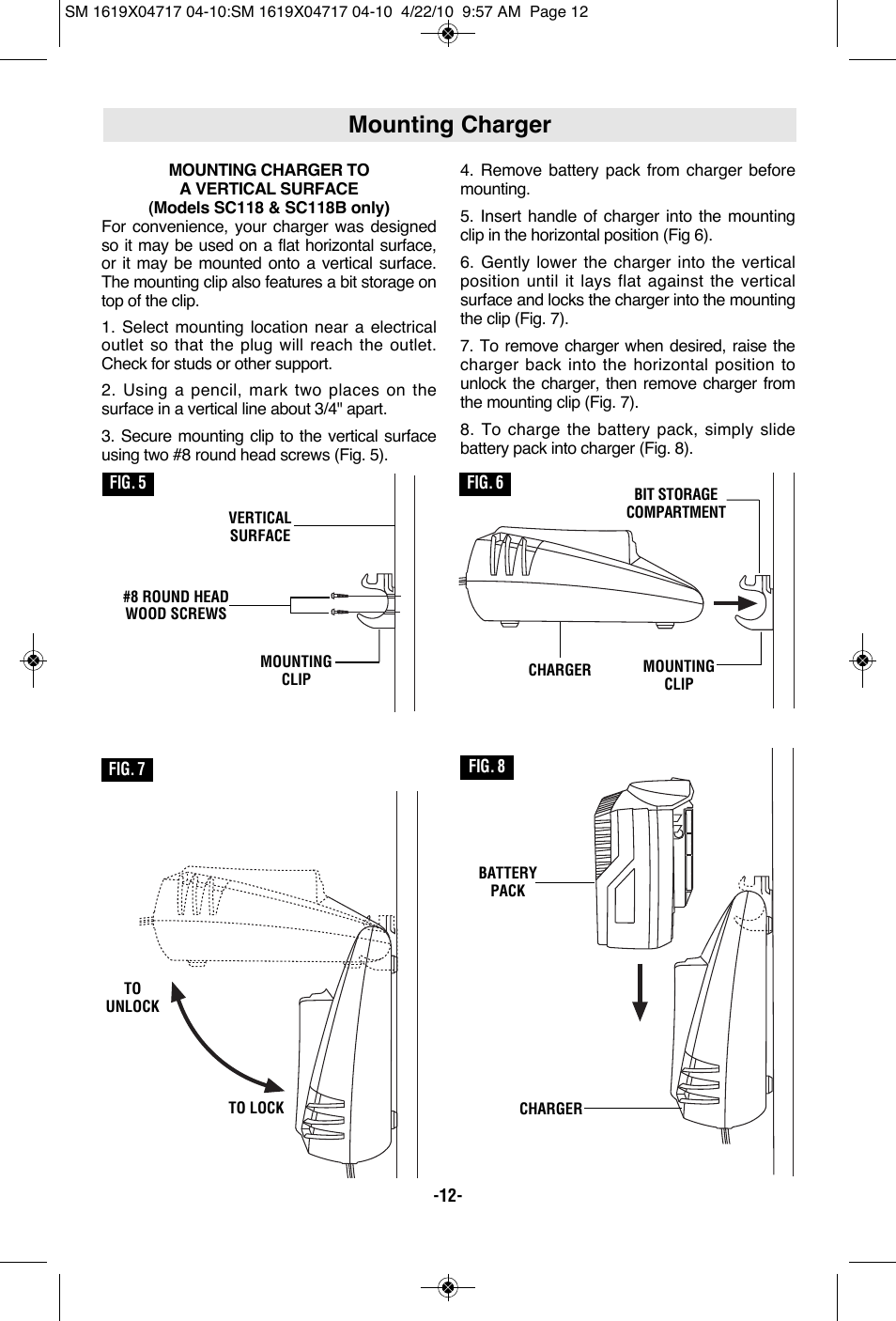 Mounting charger | Skil 2860 User Manual | Page 12 / 56