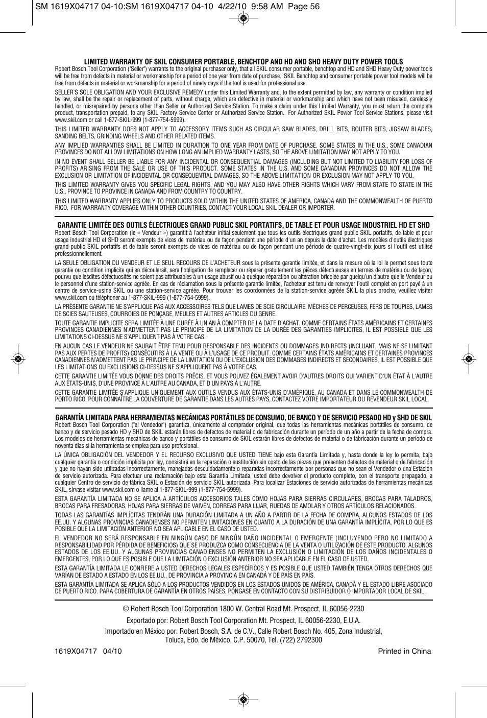 Skil 2860 User Manual | Page 56 / 56