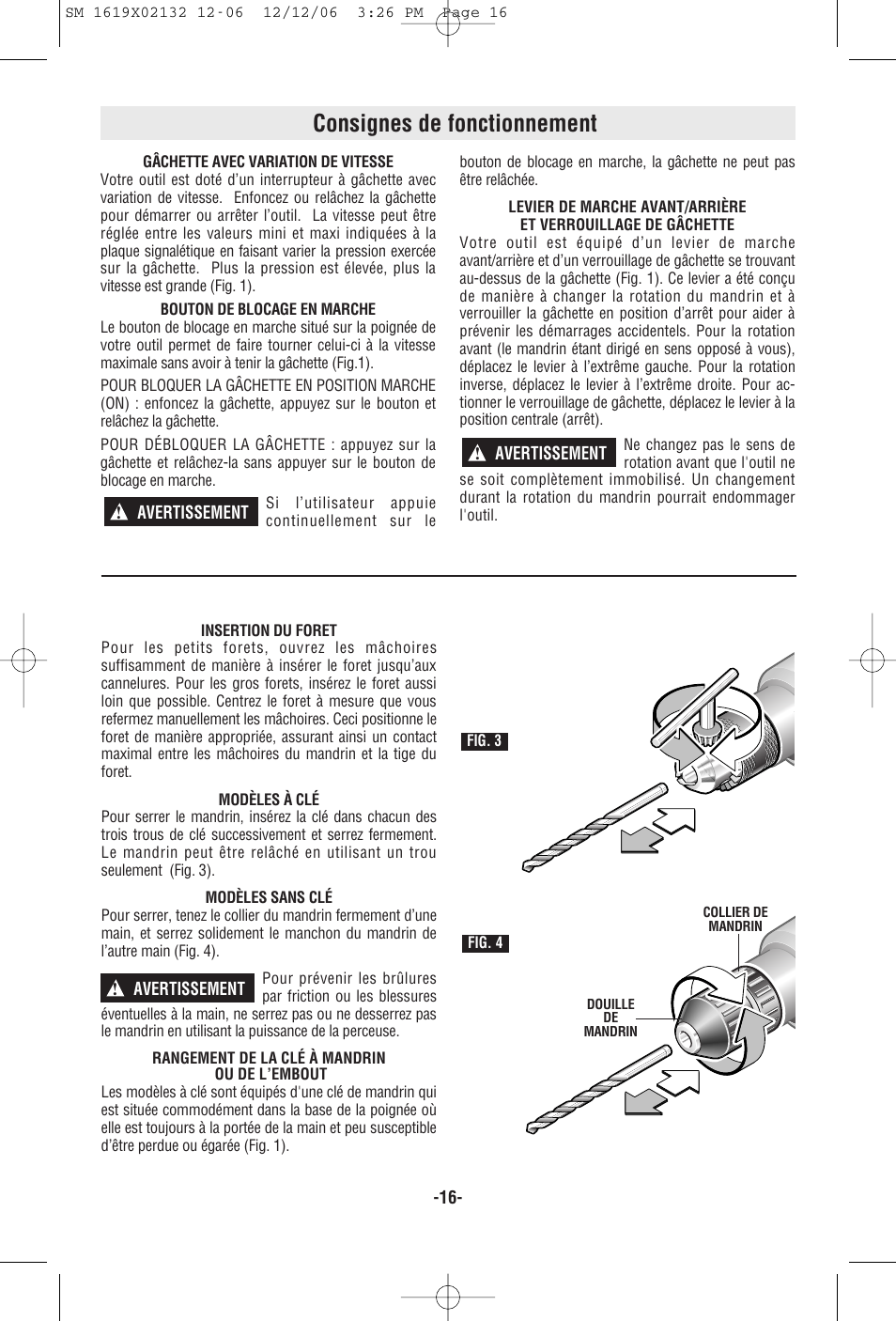 Consignes de fonctionnement | Skil 6230 User Manual | Page 16 / 32