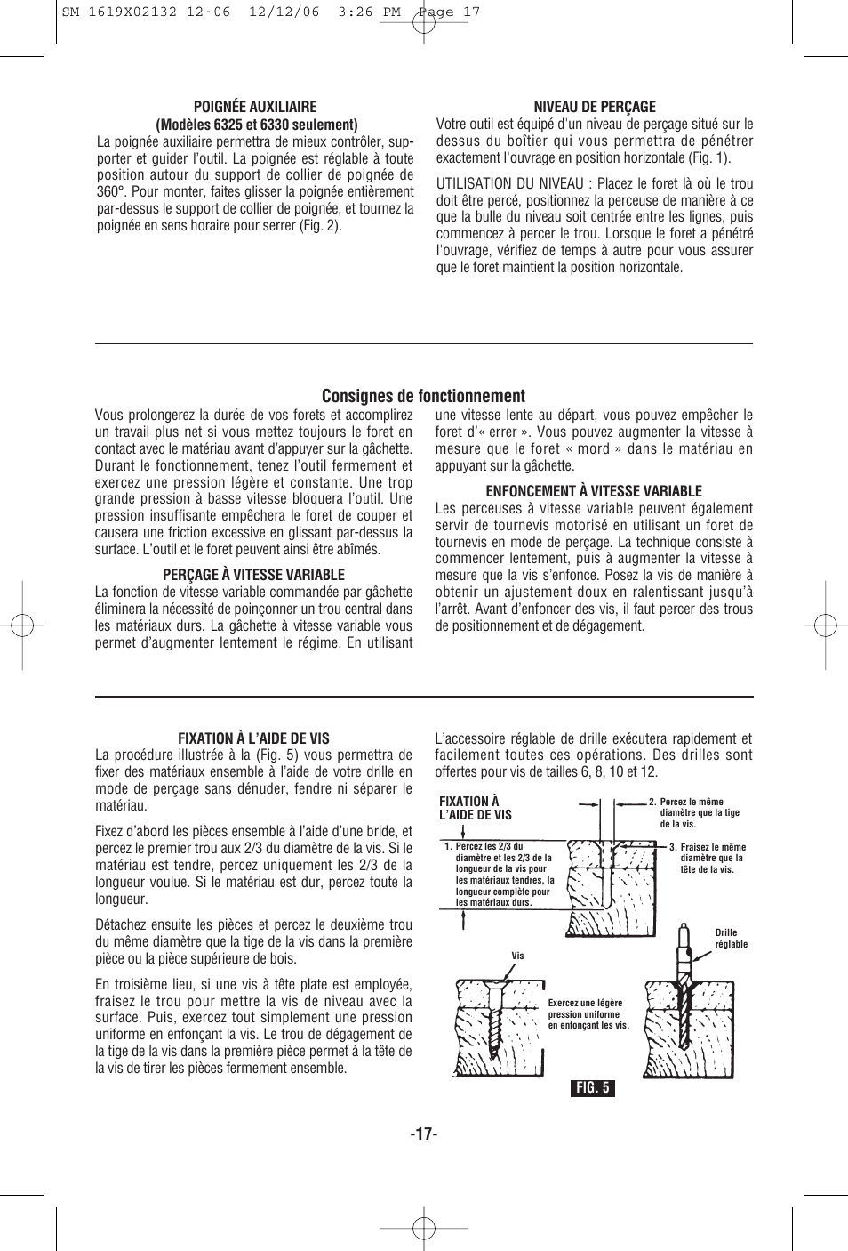 Consignes de fonctionnement | Skil 6230 User Manual | Page 17 / 32