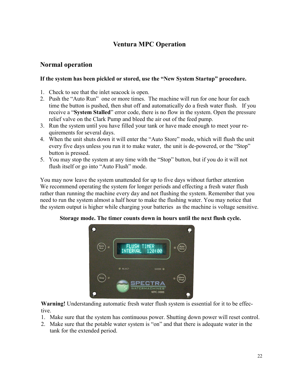 Spectra Watermakers VENTURA 150 MPC-5000 User Manual | Page 22 / 54