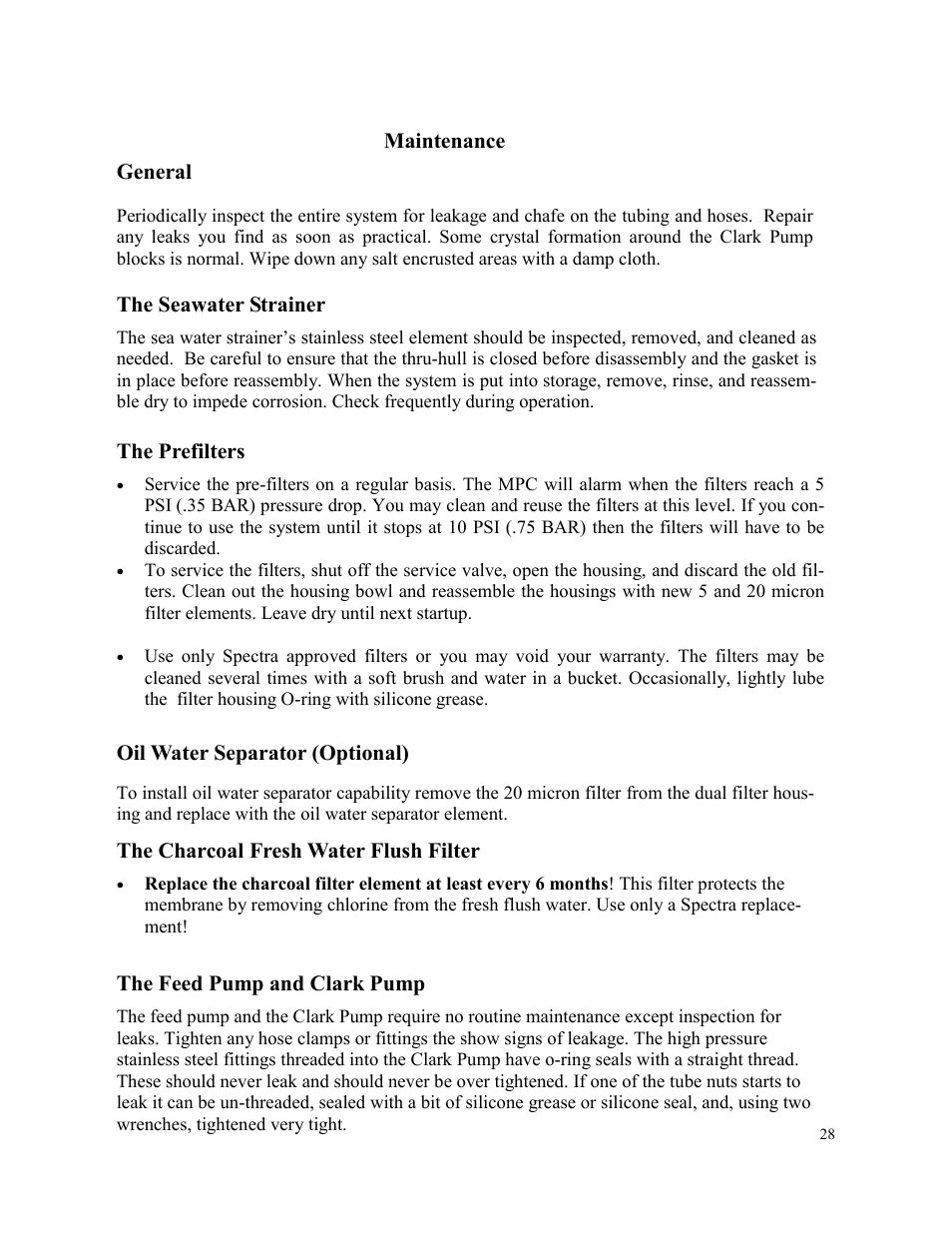 Spectra Watermakers VENTURA 150 MPC-5000 User Manual | Page 28 / 54