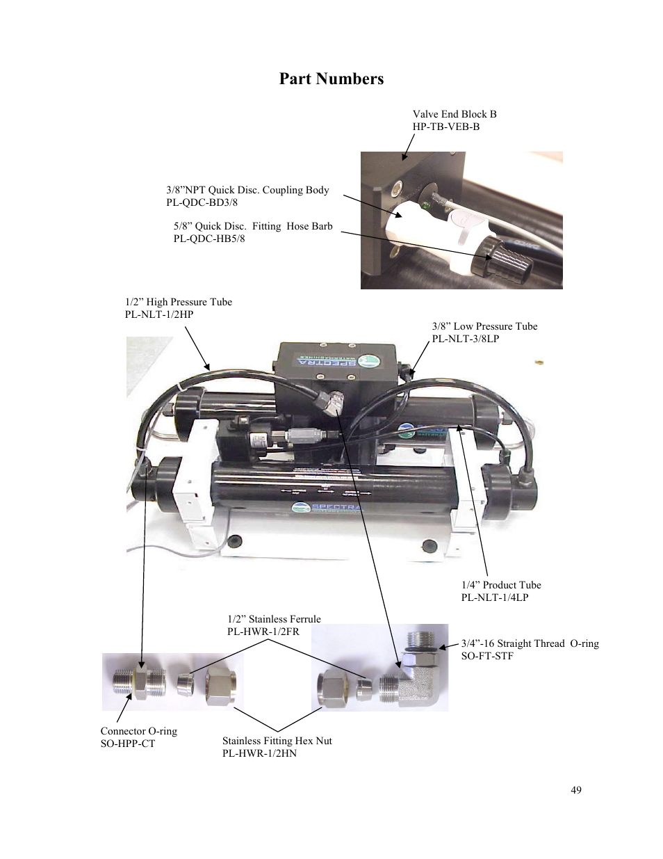 Part numbers | Spectra Watermakers VENTURA 150 MPC-5000 User Manual | Page 49 / 54