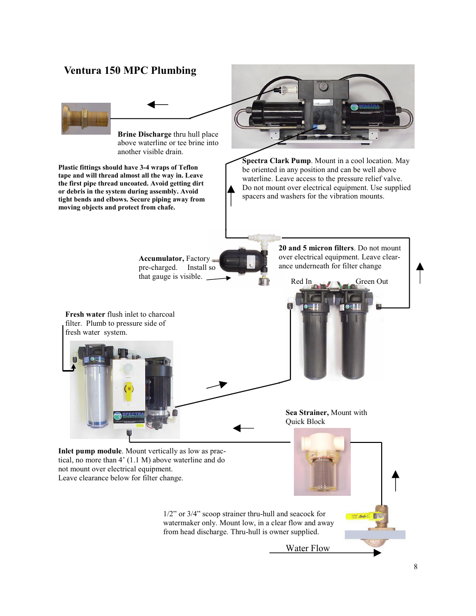 Ventura 150 mpc plumbing | Spectra Watermakers VENTURA 150 MPC-5000 User Manual | Page 8 / 54