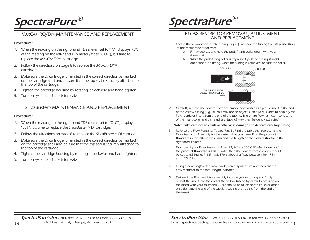 Spectrapure | Spectra Watermakers THE MAXCAP RO/DITM SF-MT-0.5-10 User Manual | Page 11 / 12