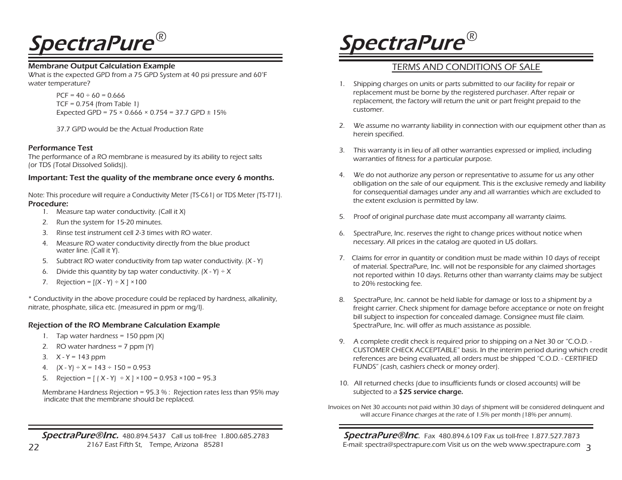 Spectrapure | Spectra Watermakers THE MAXCAP RO/DITM SF-MT-0.5-10 User Manual | Page 3 / 12