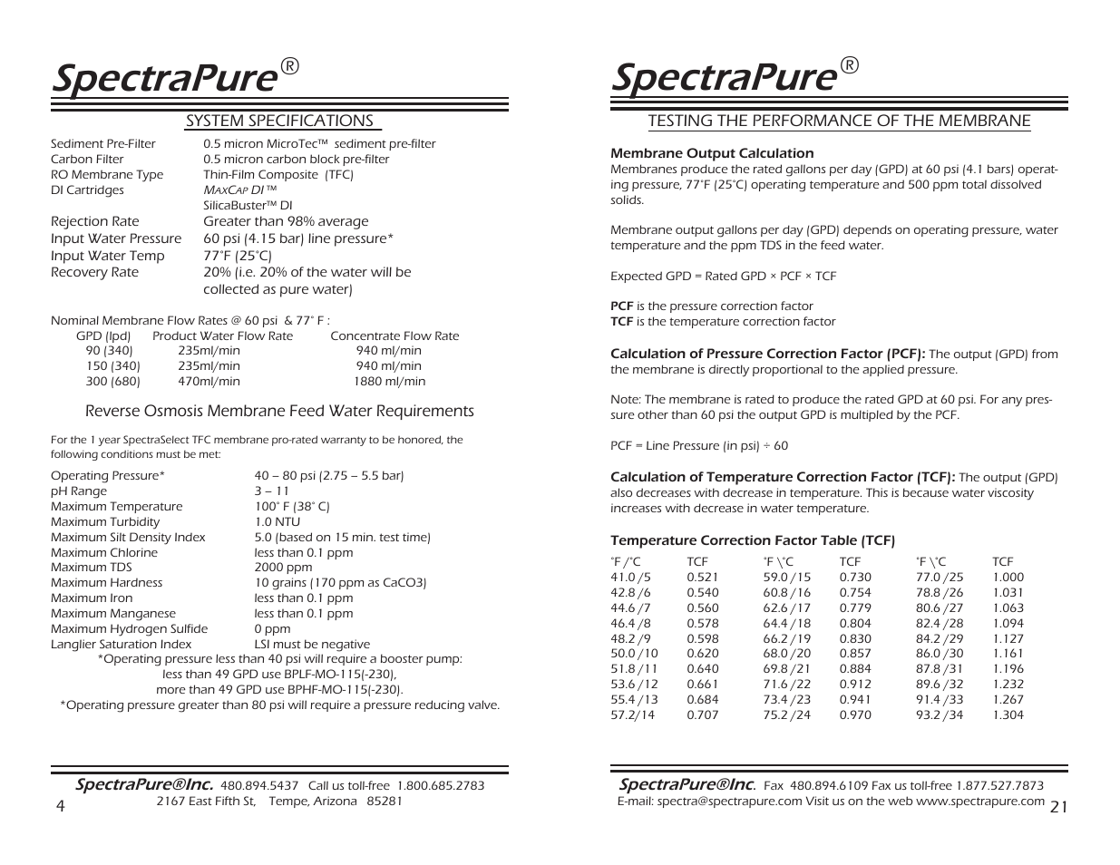 Spectrapure | Spectra Watermakers THE MAXCAP RO/DITM SF-MT-0.5-10 User Manual | Page 4 / 12