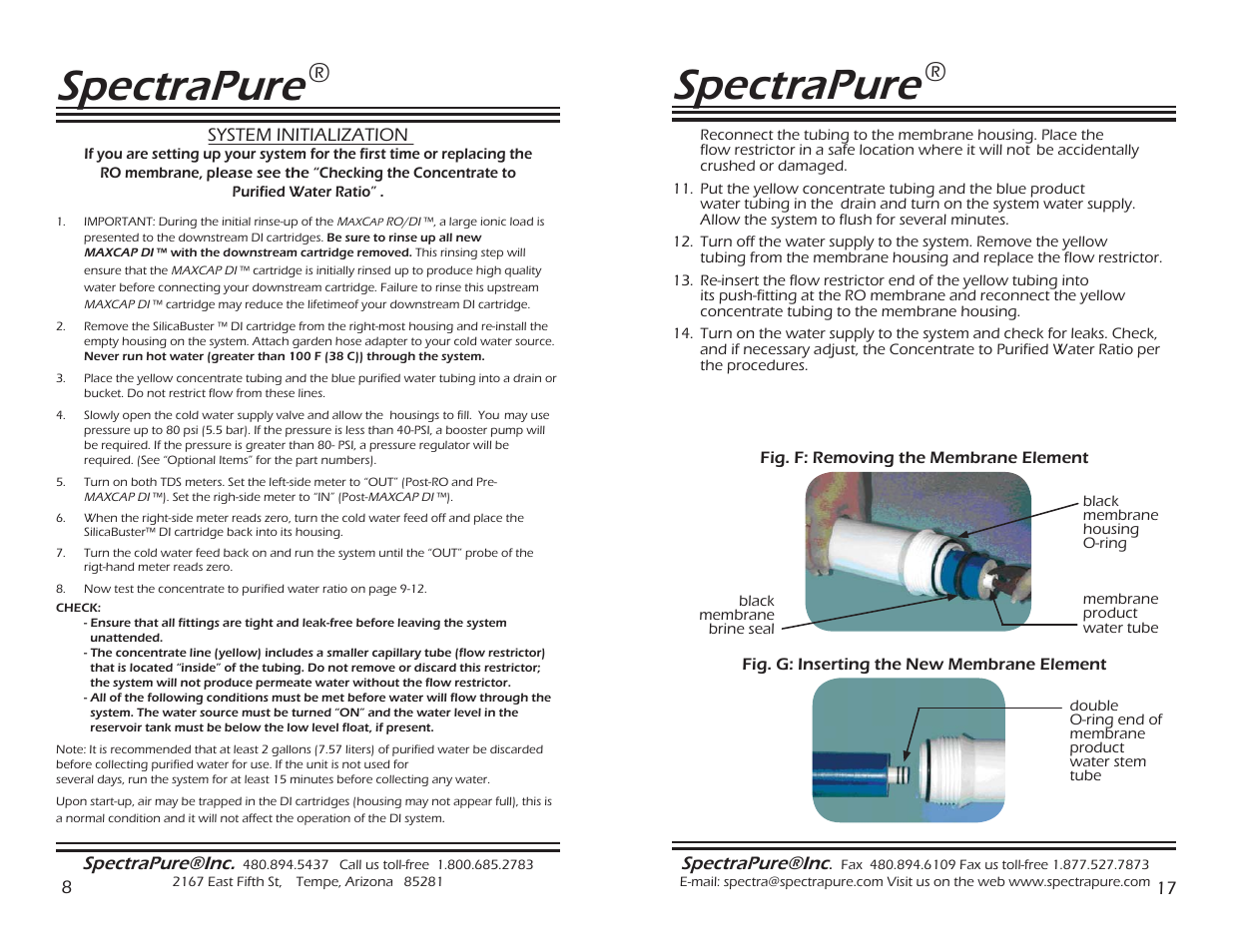 Spectrapure | Spectra Watermakers THE MAXCAP RO/DITM SF-MT-0.5-10 User Manual | Page 8 / 12