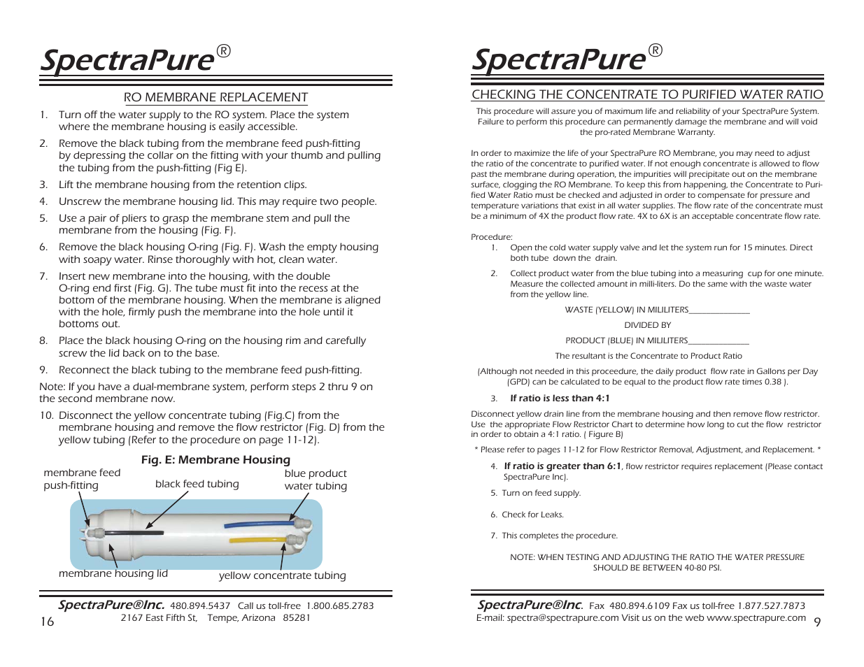 Spectrapure | Spectra Watermakers THE MAXCAP RO/DITM SF-MT-0.5-10 User Manual | Page 9 / 12