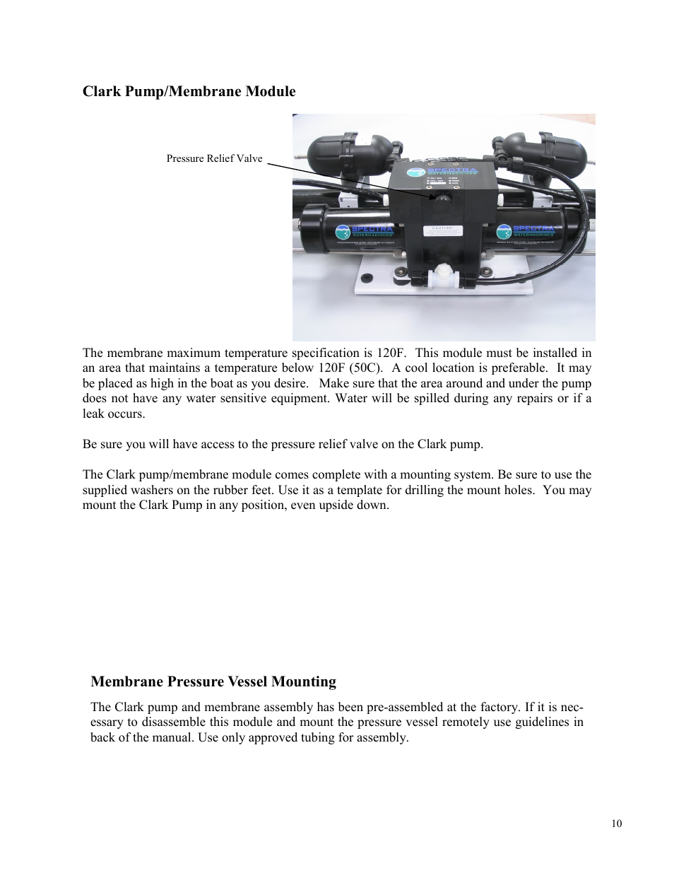 Spectra Watermakers Newport 400 User Manual | Page 10 / 58