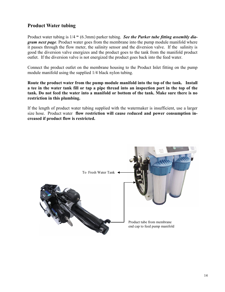 Product water tubing | Spectra Watermakers Newport 400 User Manual | Page 14 / 58