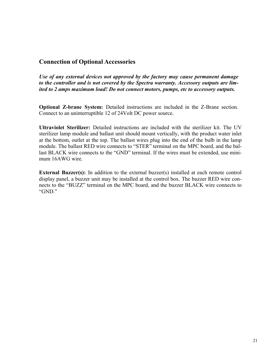 Spectra Watermakers Newport 400 User Manual | Page 21 / 58