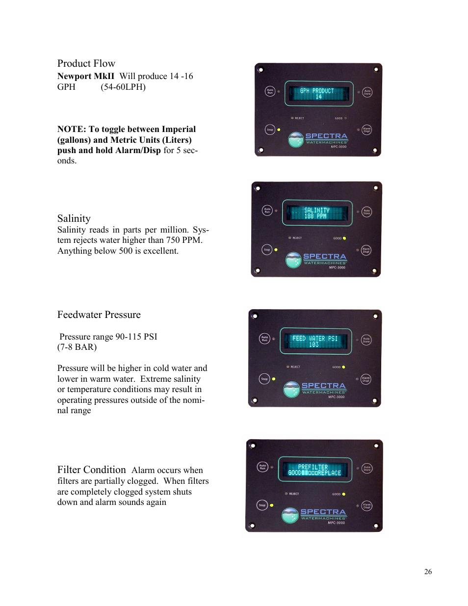 Spectra Watermakers Newport 400 User Manual | Page 26 / 58