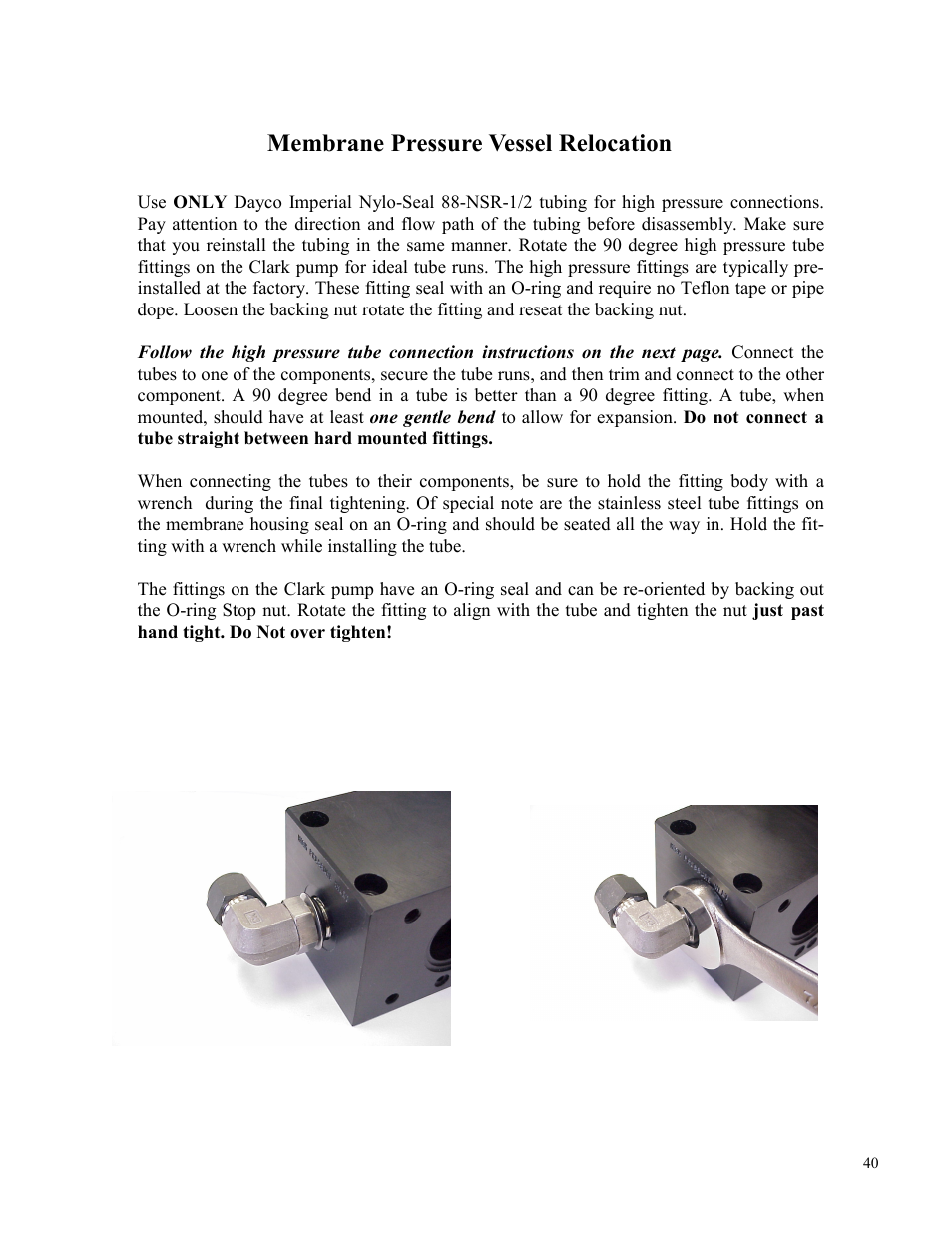 Membrane pressure vessel relocation | Spectra Watermakers Newport 400 User Manual | Page 40 / 58