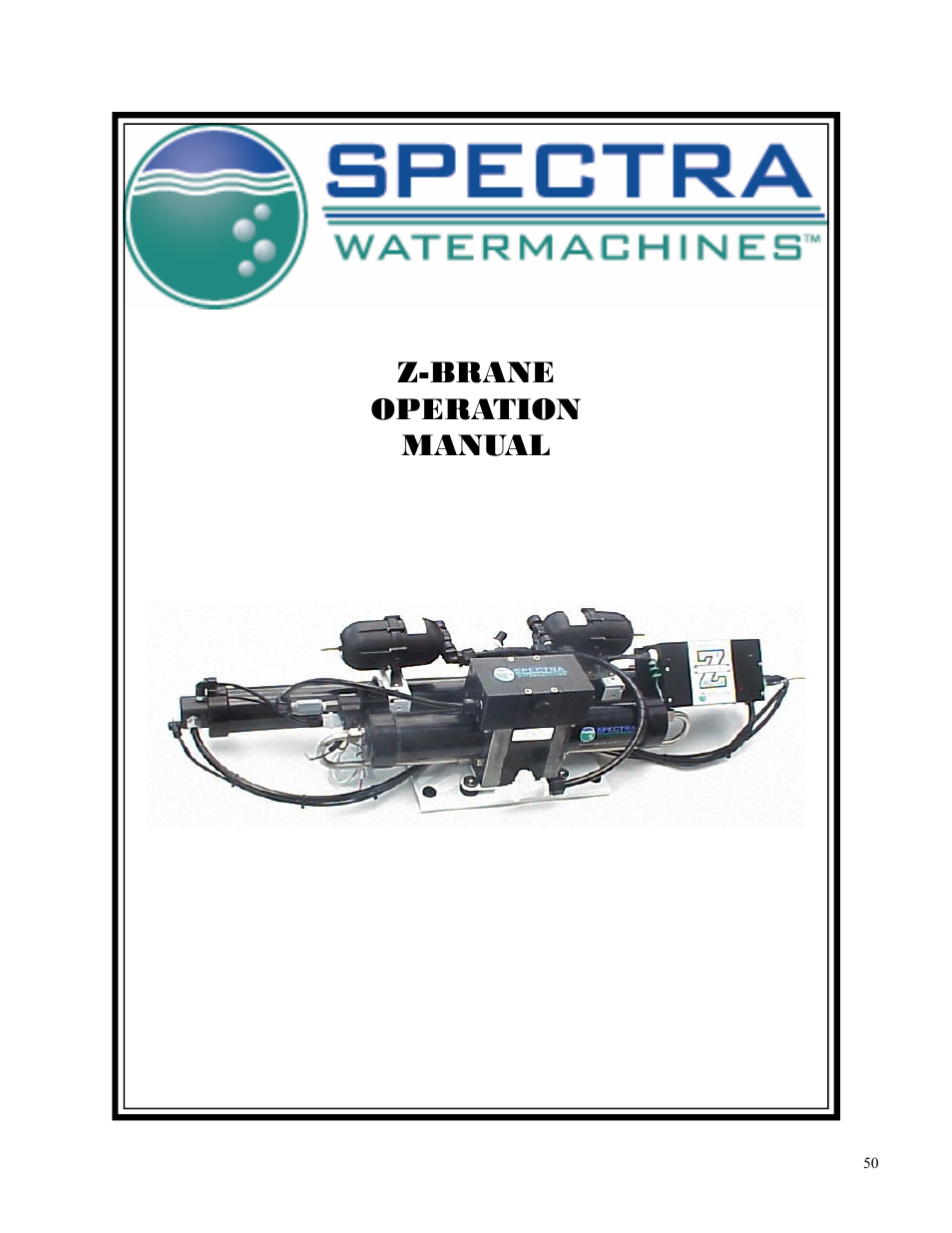 Z-brane operation manual | Spectra Watermakers Newport 400 User Manual | Page 50 / 58