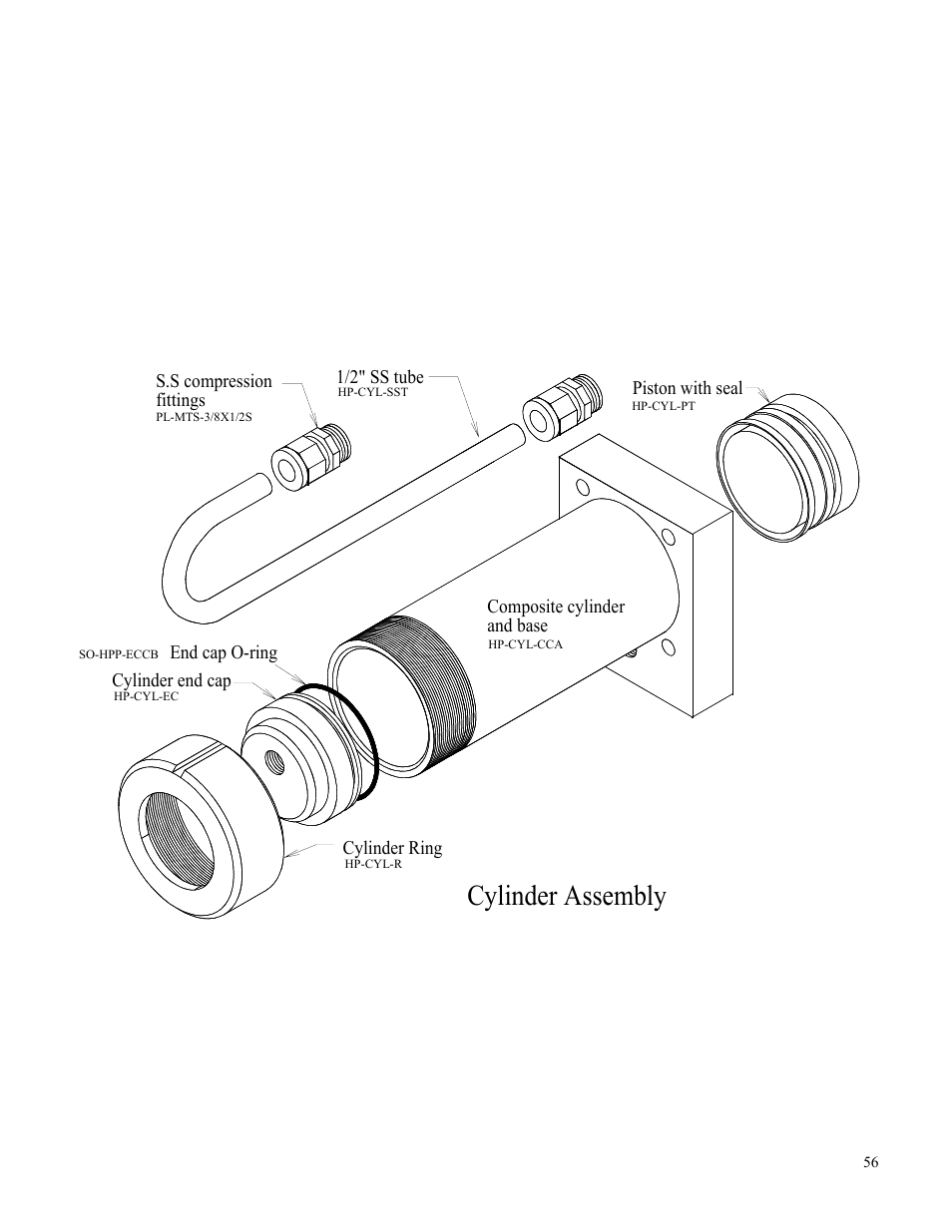 Cylinder assembly | Spectra Watermakers Newport 400 User Manual | Page 56 / 58