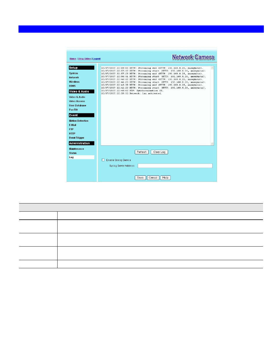 Log screen | Spectra Watermakers BlueScale Vision 956YH60001 User Manual | Page 56 / 83