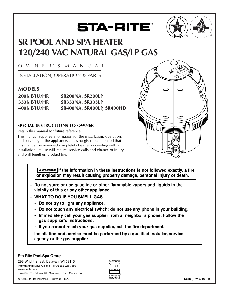 STA-RITE SR333LP User Manual | 38 pages