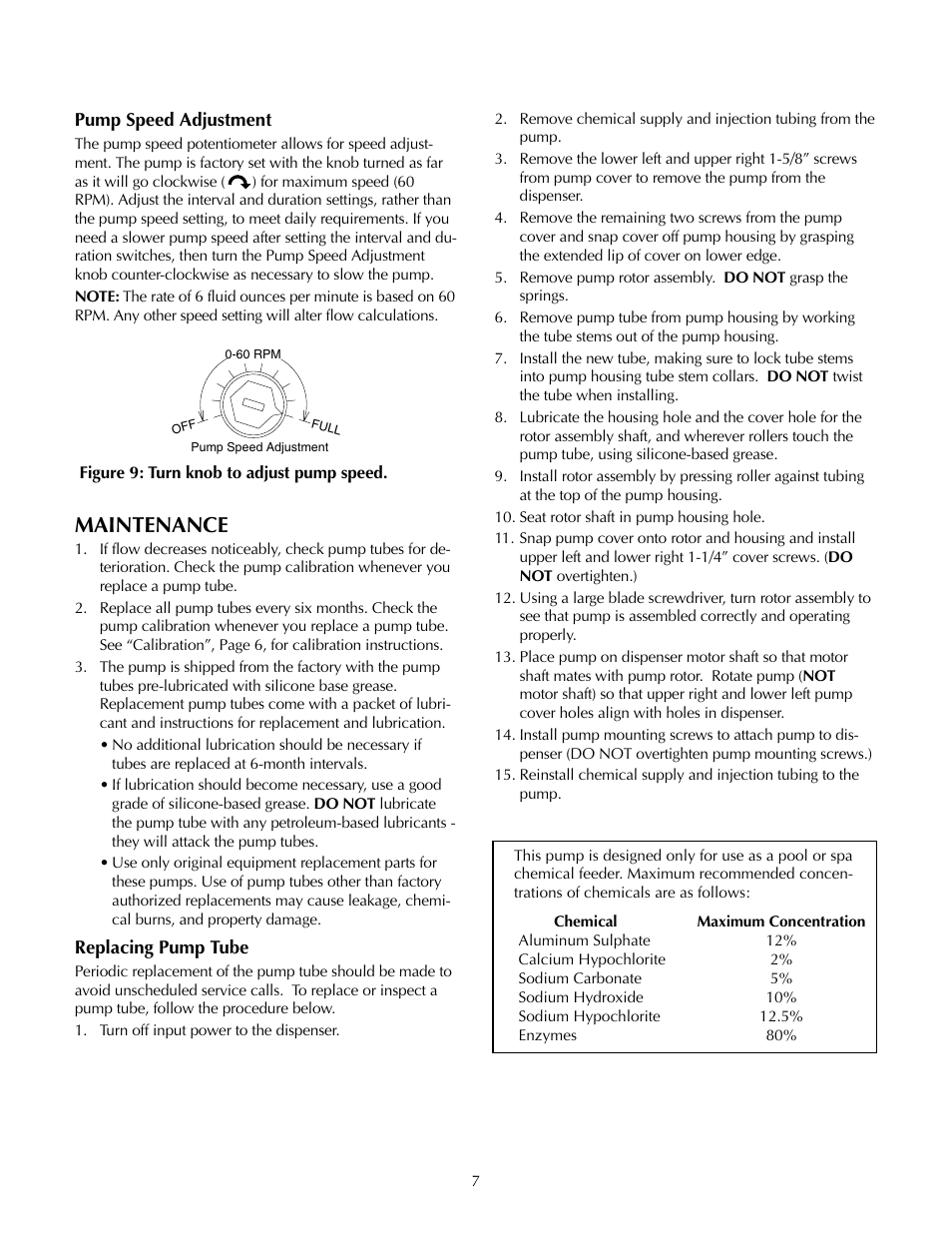 Maintenance | STA-RITE SR-6000 User Manual | Page 7 / 12